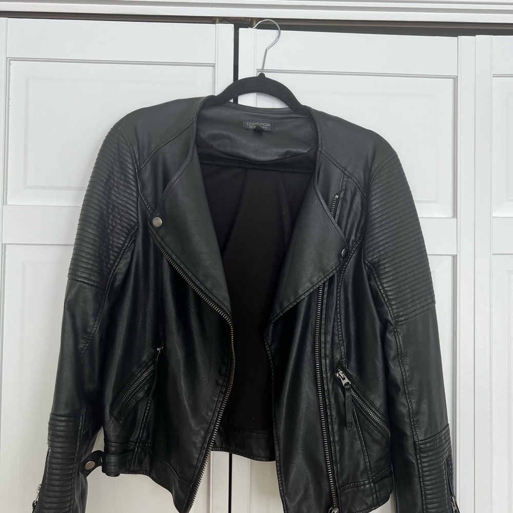 Topshop Black Faux Leather Jacket
